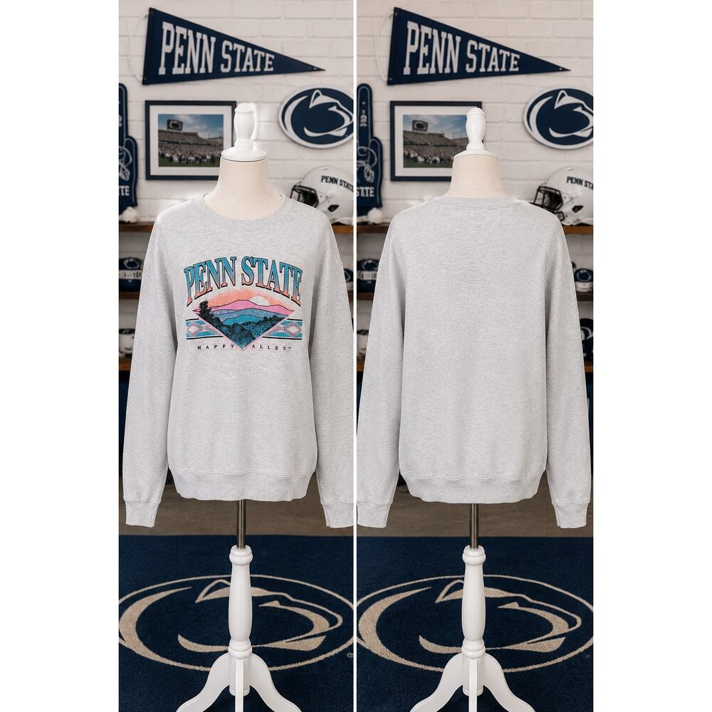 Vintage Penn State Happy Valley Graphic Sweatshirt XL Gray Nittany Lion